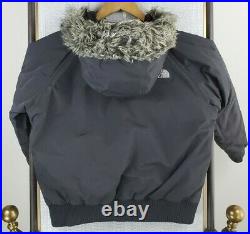 THE NORTH FACE Size Medium Womens Goose Down Hooded Bomber Jacket Coat Black