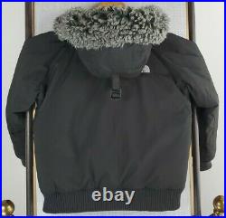 THE NORTH FACE Size Small Womens Goose Down HyVent Hooded Bomber Jacket Black