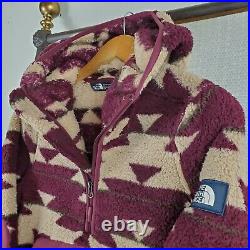 THE NORTH FACE Small Womens Aztec Southwest Khamfire Hooded Soft Sherpa Jacket
