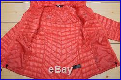 THE NORTH FACE THERMOBALL HOODIE PRIMALOFT down WOMEN'S SPICED CORAL JACKET S