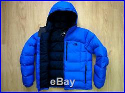 The North Face Argento Hoodie 700 Down Men's Puffer Jacket M Blue Hooded Nuptse