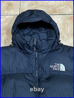 The North Face Black 700 Fill Goose Down Puffer Mens Jacket Hoodie Size XL