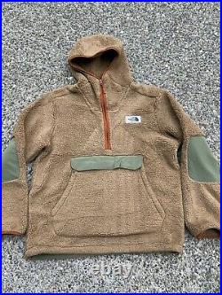 The North Face Campshire Sherpa Pullover Hoodie British Khaki/ Green Sz L