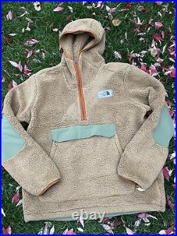 The North Face Campshire Sherpa Pullover Hoodie British Khaki/ Green Sz L