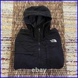 The North Face Denali Hoodie Full Zip Hooded Fleece Jacket Black Grey Medium M
