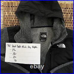 The North Face Denali Hoodie Full Zip Hooded Fleece Jacket Black Grey Medium M