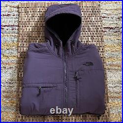 The North Face Denali Hoodie Full Zip Vented Fleece Jacket Black Purple Large L