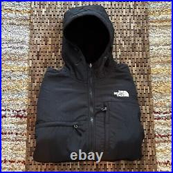 The North Face Denali Hoodie Full Zip Vented Hooded Fleece Jacket Black Medium M