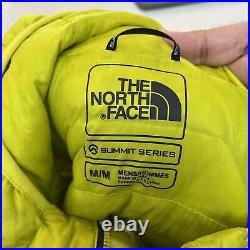 The North Face Down Jacket Men's Medium Yellow Summit Series 800 Puffer Hoodie