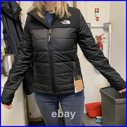 The North Face Girls/womens Quilted Hoodie. Jacket Black. Size Small