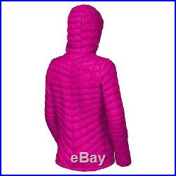 The North Face Hot Pink Thermoball Quilted Hoodie Jacket Coat Large L NWT