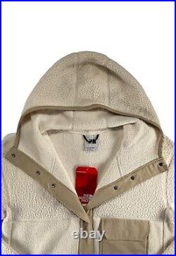 The North Face Jacket Cragmont Coat Snap Long Parka Hoodie Fleece Beige S