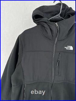 The North Face Jacket Women's Large Black Denali Hoodie Fleece Full Zip $189
