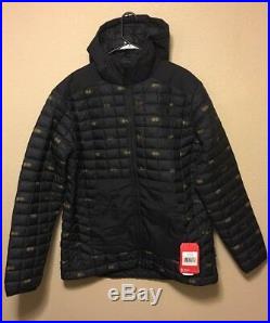 The North Face MENS THERMOBALL SNOW HOODIE BLACK DOUBLE VISION SZ XL NEW
