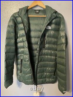 The North Face Men Large Slim Fit 800 Down Hoodie Jacket Pertex New Tags Green