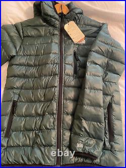 The North Face Men Large Slim Fit 800 Down Hoodie Jacket Pertex New Tags Green