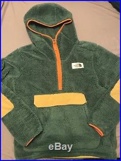 The North Face Men's Campshire Pullover Hoodie Fleece Green/Orange Size M
