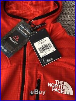 The North Face Men's L2 Power Grid LT Summit Series Hoodie Fiery Red Size Large
