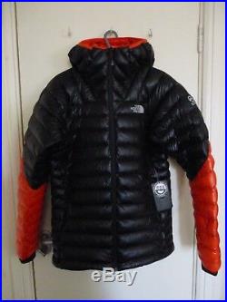The North Face Men's Summit L3 Down Hoodie jacket, size M, black firy red. BNWT