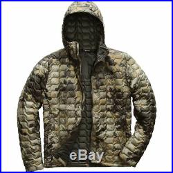 The North Face Men's THERMOBALL HOODIE Insulated Stowable Jacket Green Camo M