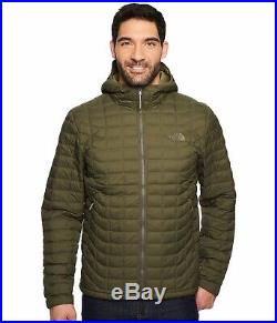 The North Face Men's Thermoball Hoodie Full Zip Puffer Jacket Taupe Green S