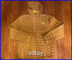 The North Face Men's Thermoball Hoodie Puffer Jacket Yellow Mustard Medium Down