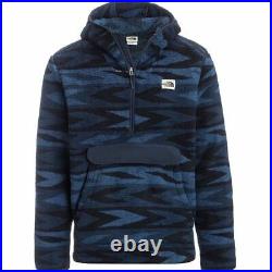 The North Face Mens Campshire Pullover Hoodie Sherpa Fleece Sz Medium Blue Wing