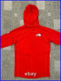 The North Face Mens Summit L2 Power Grid Lightweight Hoodie Fiery Red Size S