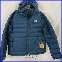 The North Face Mens XL Aconcagua 2 Hoodie Down Puffer Blue Full Zip Jacket 550