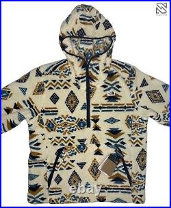 The North Face Out Campshire Sherpa-Fleece Geo Print Pullover Hoodie Sz XL