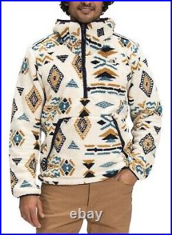The North Face Out Campshire Sherpa-Fleece Geo Print Pullover Hoodie Sz XL