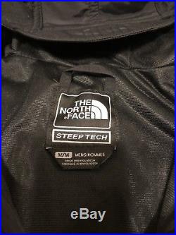The North Face Steep Tech Full Zip Hoodie Jacket Black Grey sz M RARE VINTAGE