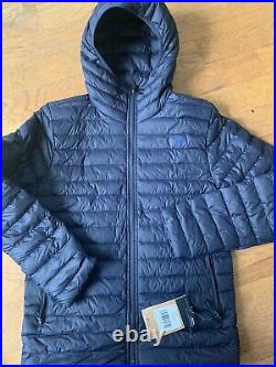 The North Face Stretch Down Hoodie Jacket Men's Small $270.00 Navy Blue