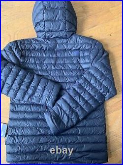 The North Face Stretch Down Hoodie Jacket Men's Small $270.00 Navy Blue