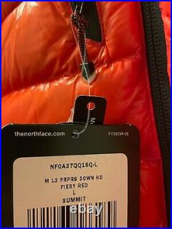 The North Face Summit L3 Proprius 800 Fill Down Hoodie Jacket Red LARGE (L)