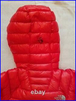 The North Face Summit L3 Proprius 800 Fill Down Hoodie Jacket red
