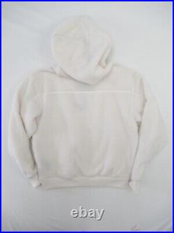The North Face Women Hoodie Size M White Fleece Pullover With Pockets Fuzzy