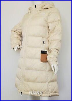 The North Face Women Metro 3 Parka Down Winter Hoodie Puffer Coat Vintage White