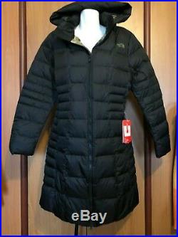 The North Face Women Puffer Packable Down Long Jacket Black XL NWT New Hooded