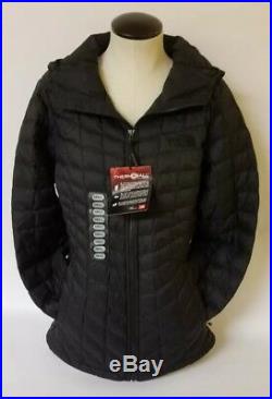 The North Face Women's THERMOBALL Hooded Jacket Hoodie Black New Small