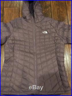 The North Face Women's Thermoball Hoodie Black Plum Jacket Coat Size Xl NEW