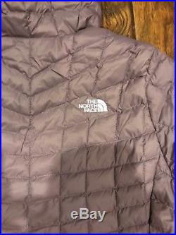The North Face Women's Thermoball Hoodie Black Plum Jacket Coat Size Xl NEW
