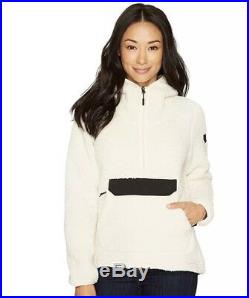 The North Face Womens Campshire Fleece Pullover Hoodie- Vintage White / Black- L