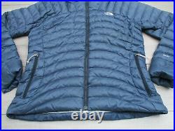 The North Face Womens Hometown Hoodie Goose Down 600 Fill L Jacket Blue Pertex