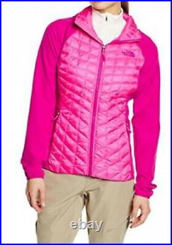 The North Face Womens Thermoball Hybrid Hoodie Glow Pink/Fuchsia Pink Large