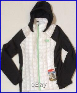 The North Face Womens Thermoball Hybrid Hoodie Jacket In Med TNF White & Black