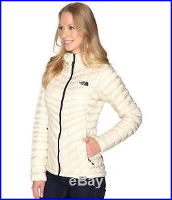 The North Face Womens Thermoball Jacket Hoodie Insulated Hooded Vintage White L