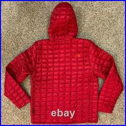 The North Face mens THERMOBALL rage red Hoodie Jacket Large