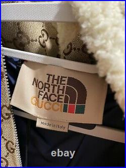 The North Face x Gucci GG canvas and shearling jacket Size Large With Receipt