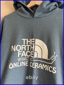 The North Face x Online Ceramics Regrind Hoodie Size Medium Blue Brand New